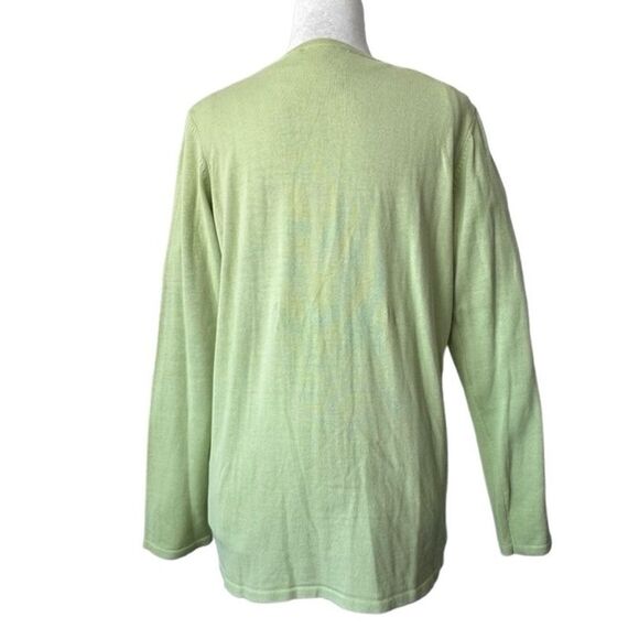 Quacker Factory Cardigan and Sleeveless Knit Tank Set Green Sequins SZ S - Picture 2 of 15